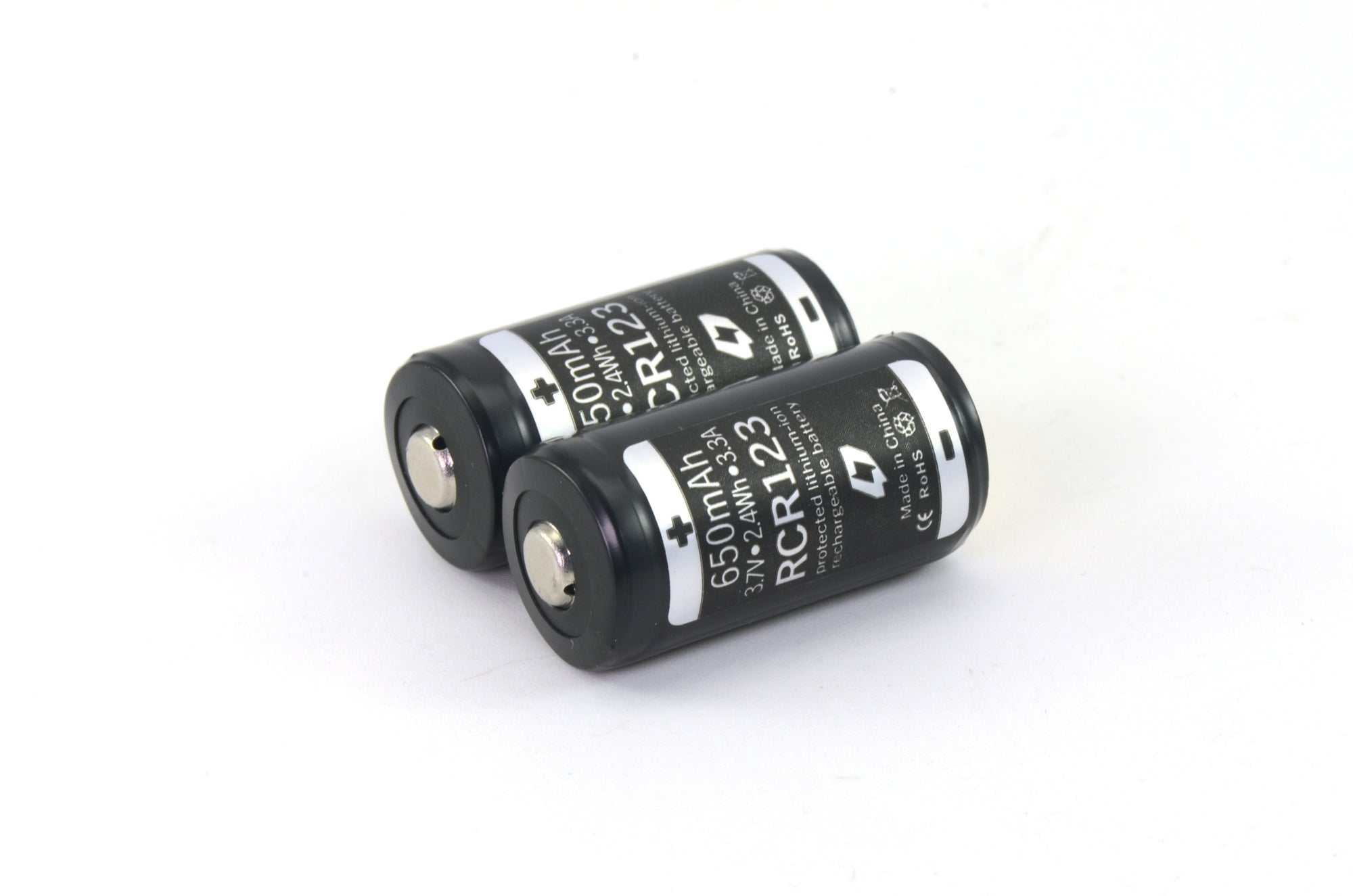 different sizes of lithium rechargeable flashlight batteries RCR123A: High-Discharge (2pcs) – darksucks.com